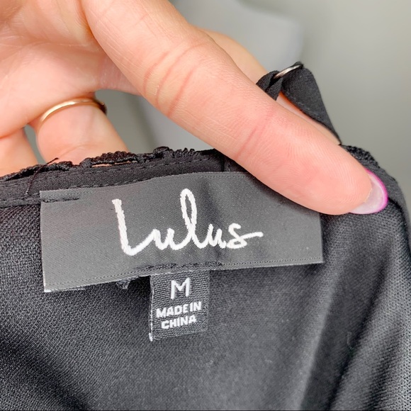 Lulu’s Made in the Crocheted Black Skater Dress in Size Medium - Picture 5 of 9